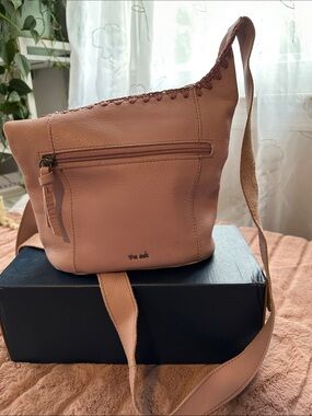 The Sak Blush Pink Leather Shoulder Bag with Braided Trim